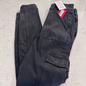 NWT Spanx stretch twill cargo ankle pant - washed black - medium